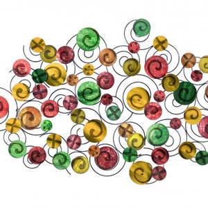 Metal wall sculpture &#39;Sparkling Eyes&#39; 71x115x7.5 cm