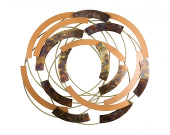 Metal wall sculpture 'Spirals' 99x92x8cm