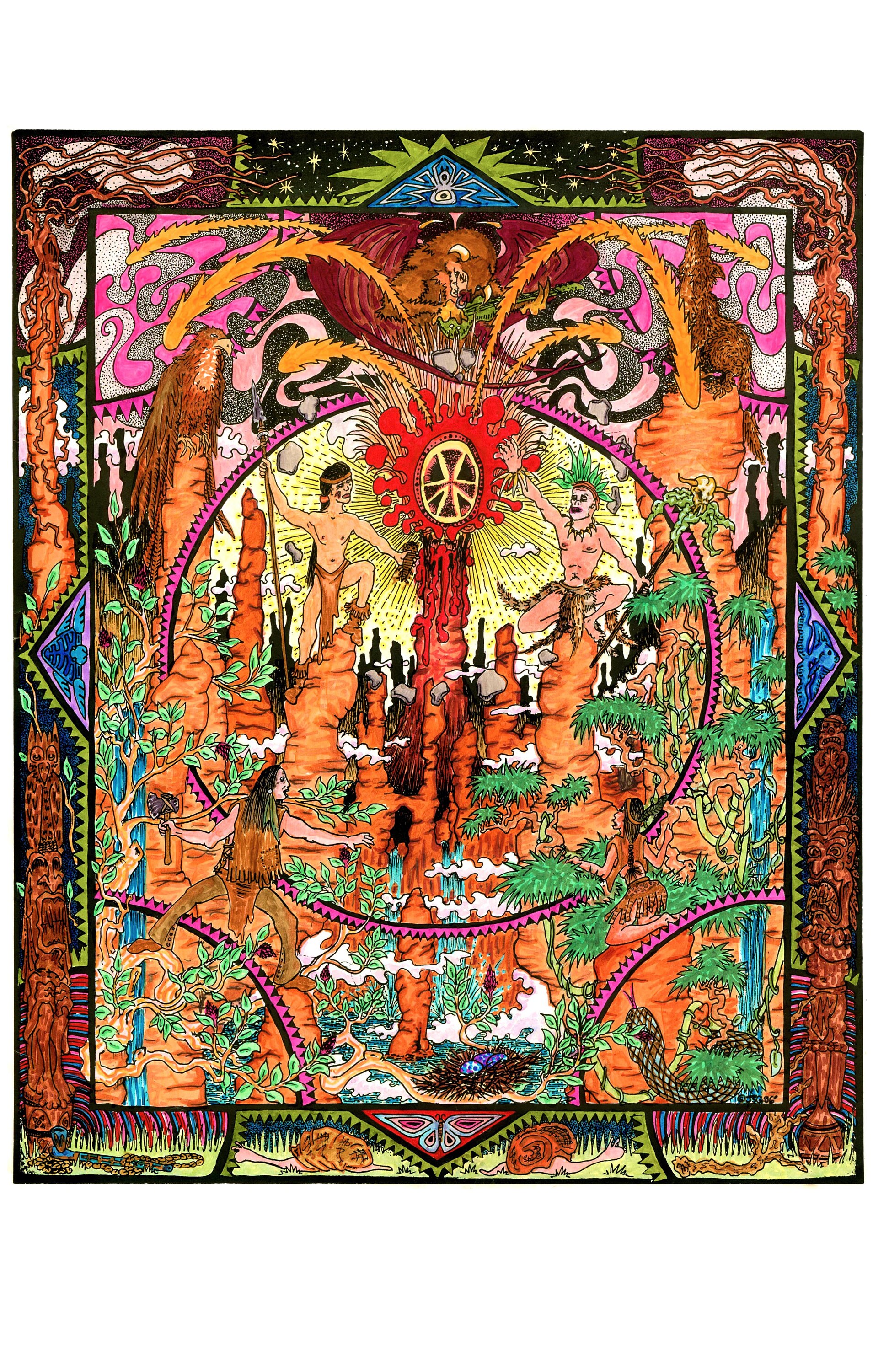 Acid art poster pack five full color 17x11 cardstock prints Etsy