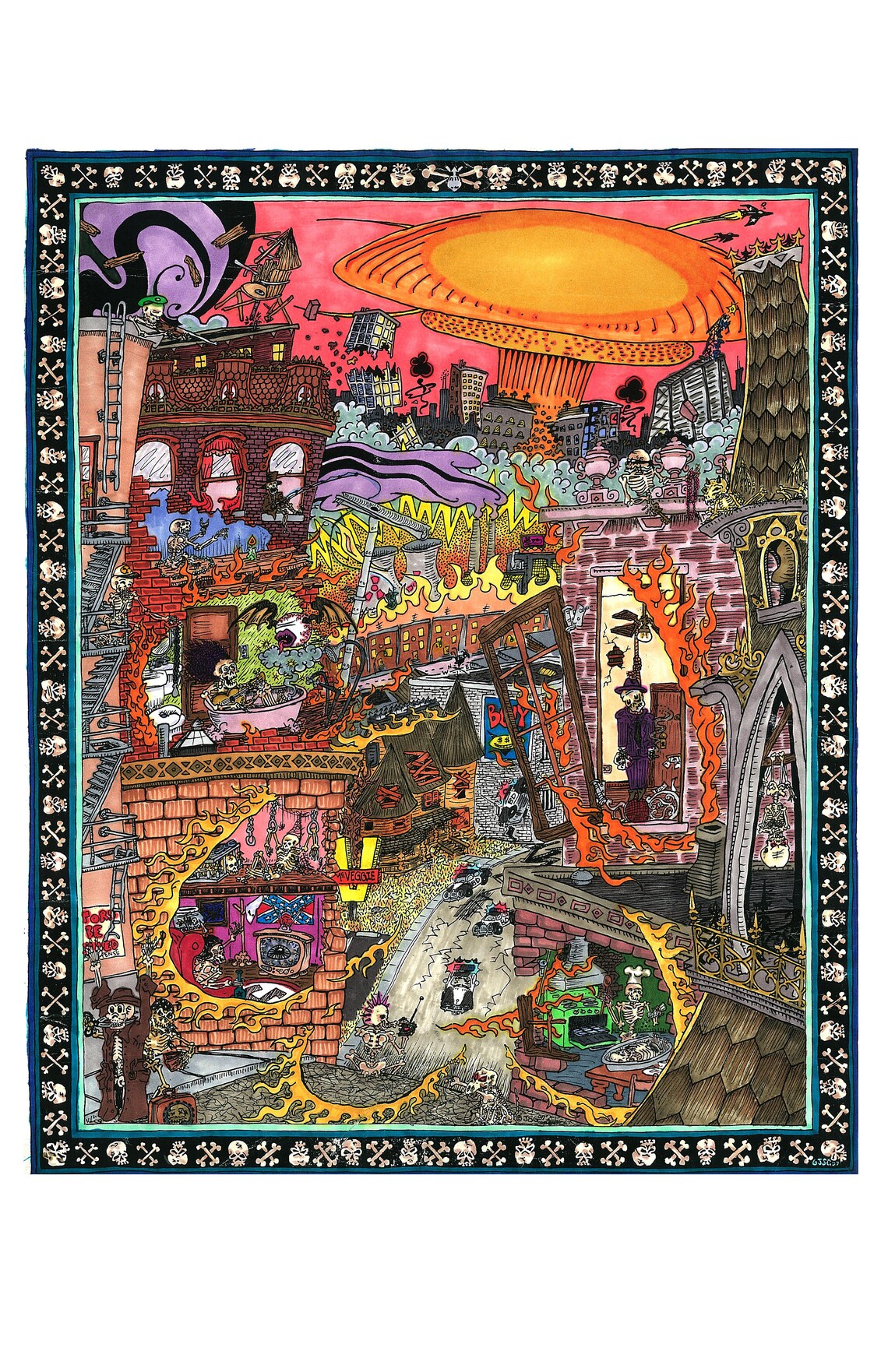 Acid art poster pack five full color 17x11 cardstock prints Etsy