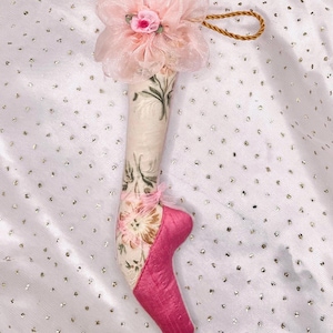 Waltz of the Flowers Handmade Pointe Shoe Ornament: Silk Nutcracker Ballet Gift