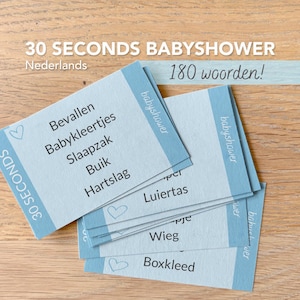 Gioco per baby shower di 30 secondi in olandese | Stampa tu stesso | Ragazzo