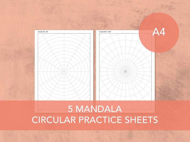 Circuler Pattern Practice 5 Mandala Circular Practice Sheets | A4 and Letter | Instant Digital ...