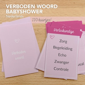 Forbidden Word Baby Shower Game Dutch | Print Yourself | Girl