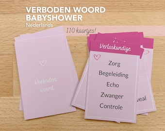 Forbidden Word Baby Shower Game Dutch | Print Yourself | Girl