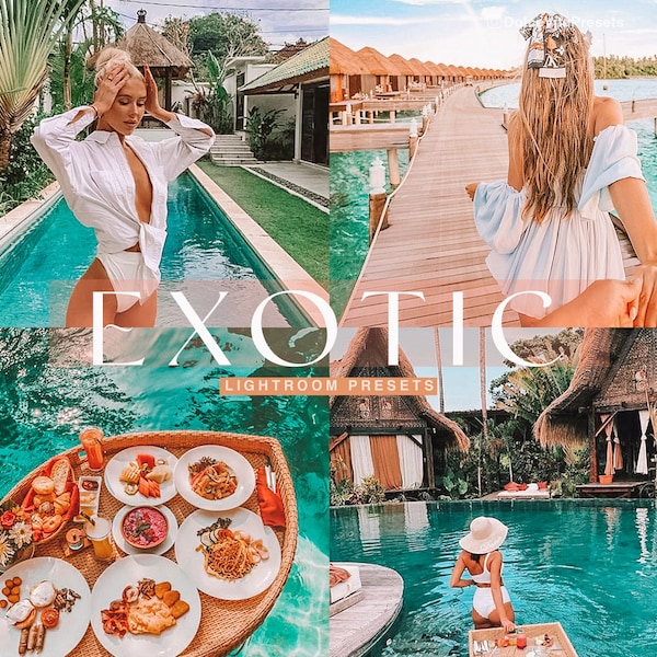 Exotic - 3 Exotic Mobile Lightroom Presets, Green, VSCO, Professional Instagram, blogger, Travel, Jungle, Beach, Colorful