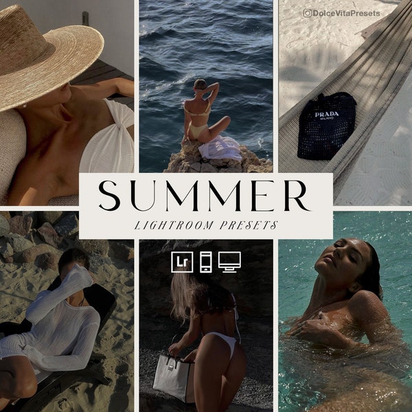 Summer Aesthetic - 12 Lightroom Mobile Desktop Presets, Aesthetic Presets, Summer Presets, Instagram Filter Bloggers, Beach Travel Presets