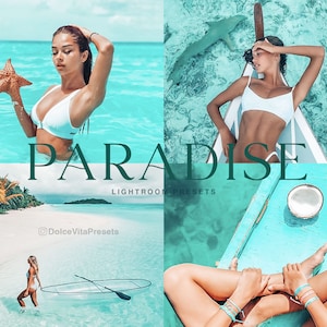 5 Paradise Lightroom Mobile Presets, Summer Presets, Influencer Summer Presets, Instagram Filter für Blogger, Beach Travel Presets
