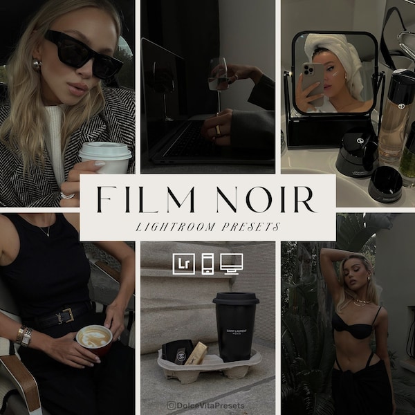 Film Noir - 3 Lightroom Mobile Presets, Dark, Vintage Presets, Influencer, Film Presets, Instagram Filter Bloggers, Aesthetic Presets, Mood