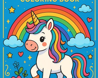 Magical Unicorns Coloring Book | Digital Download | Printable Coloring Pages | Kids Coloring Book | Unicorn Coloring Pages | Instant Downloa