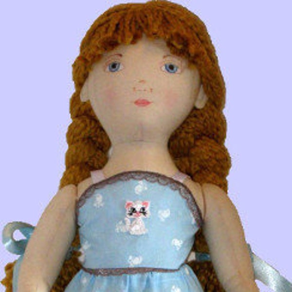 PDF sewing pattern - Kitty, an 18 inch cloth doll - can share clothes with American Girl dolls