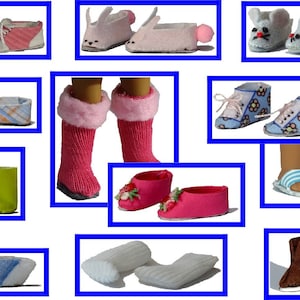 PDF Sewing Pattern - 6.5" Mini Doll Footwear