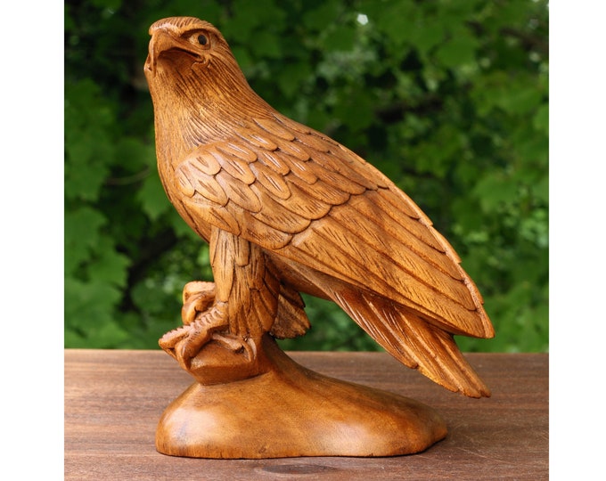 8 Wooden Handmade American Eagle Statue Handcrafted Etsy