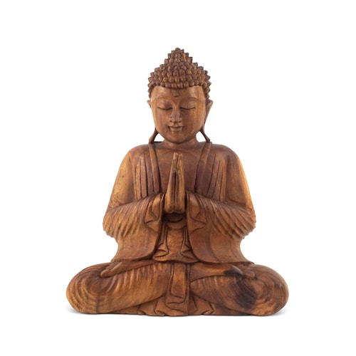 Wooden Serene Sitting Buddha Statue Handmade Meditating - Etsy