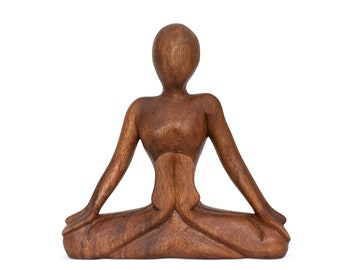 Mini figurines de yoga en bois de 20 cm (8 po.), statue de pose de yoga, décoration de studio de salle de yoga, cadeau yogi de décoration intérieure, décoration d'étagère, inspiration zen - pose de cordonnier