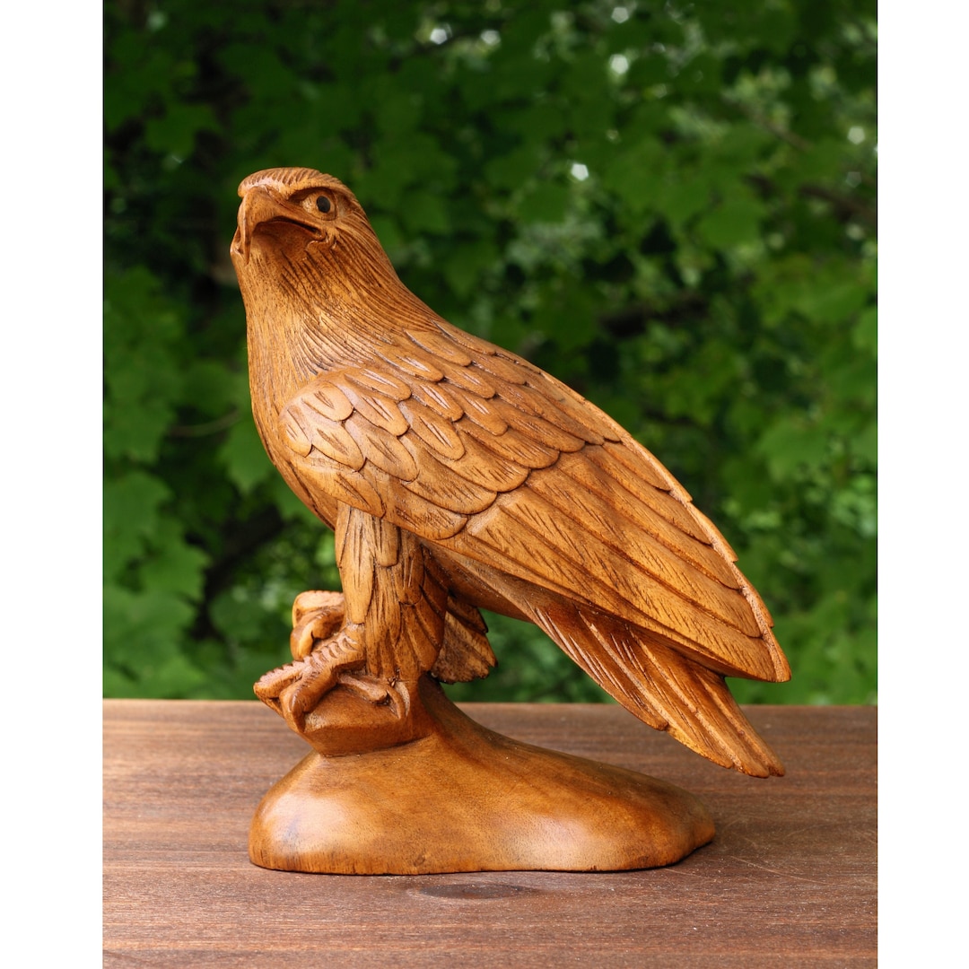 Wooden Handmade American Eagle Statue Handcrafted Etsy Australia