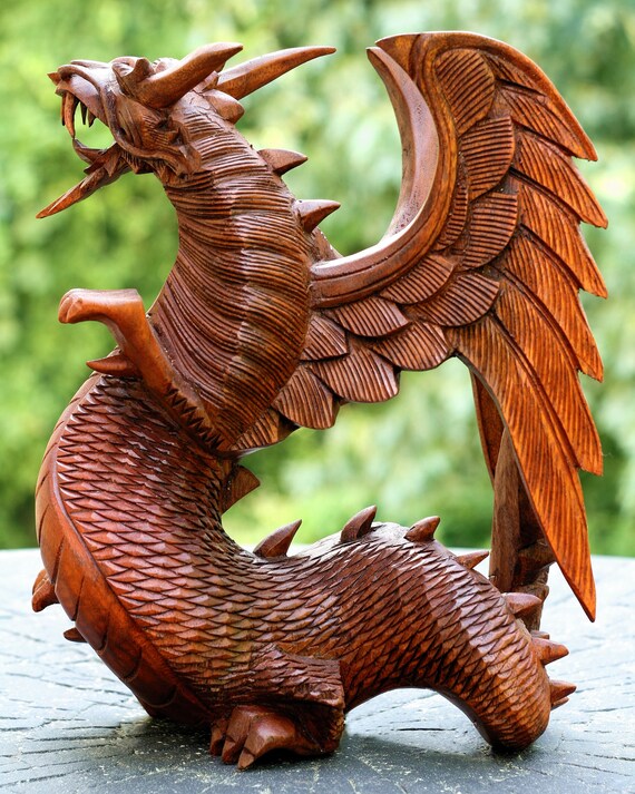 Hand-Carved Wooden Dragon