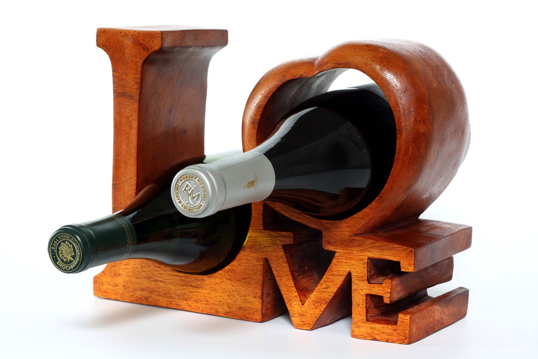 Wooden Handmade Wine Rack love Bottle Holder Hand Etsy Australia