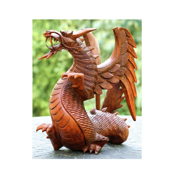 Handcarved Solid Wooden Dragon – Extra Large