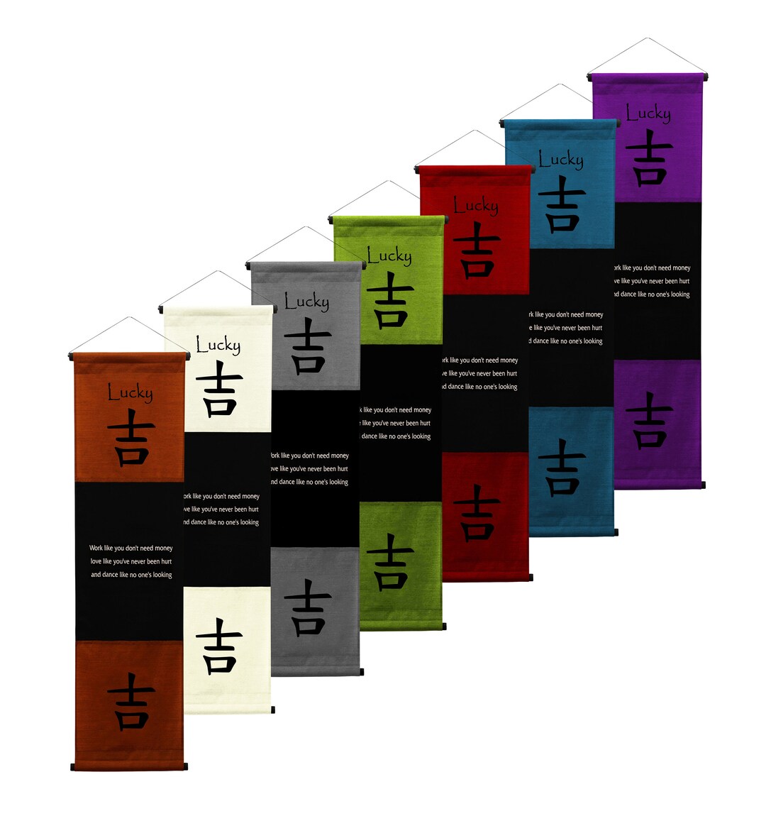 Lucky Inspirational Wall Decor Banner Art, Inspiring Quote Hanging