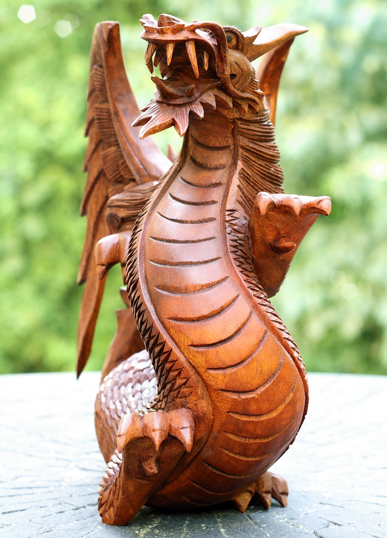 16 Extra Large Wooden Hand Carved Dragon Handmade Etsy