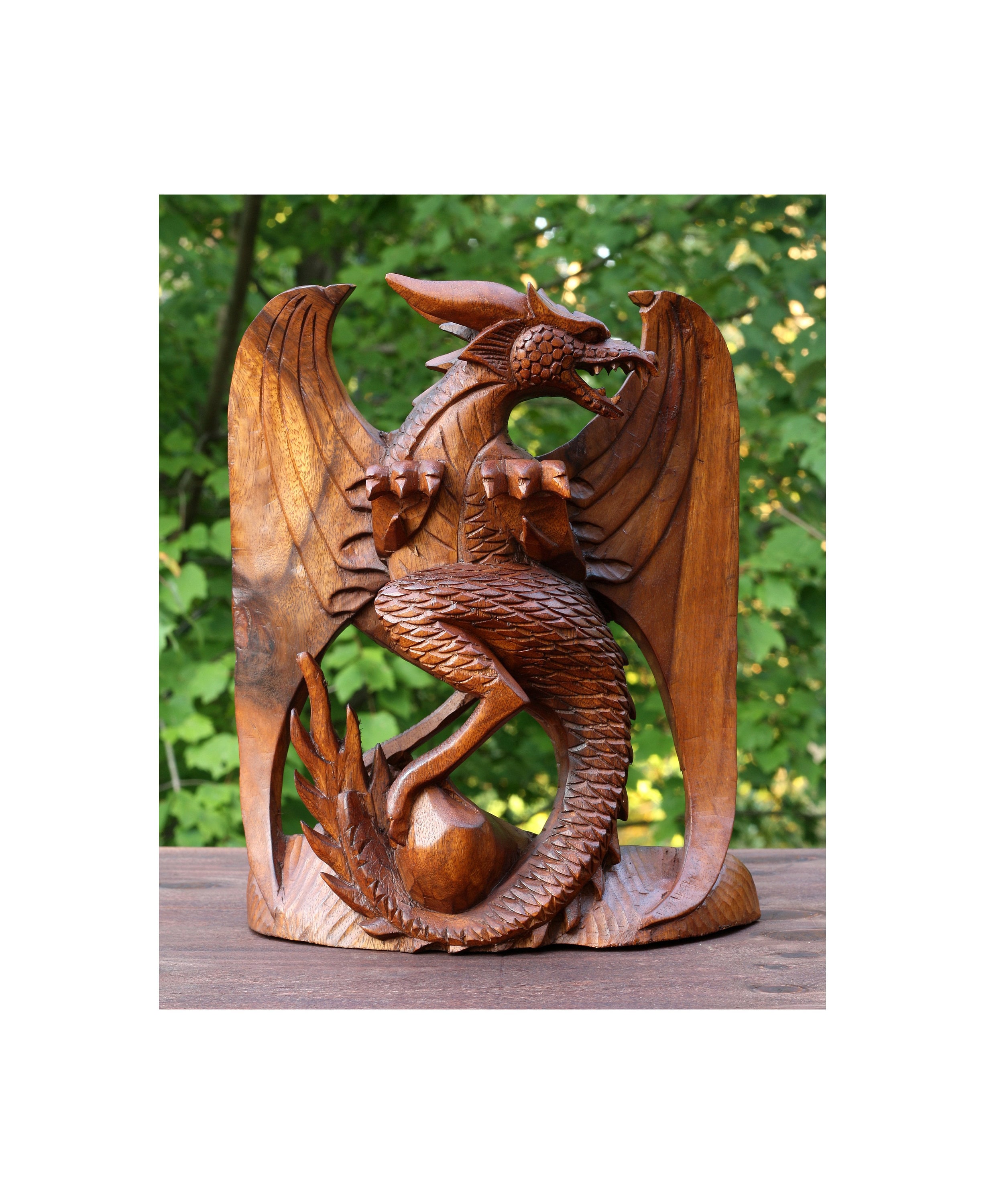 Dragon Statue Wall Decor, Wooden Carving Dragon Hanging, Wood Carving Boho  Norse Y0b9 Wall Decorative Dragons M6H4