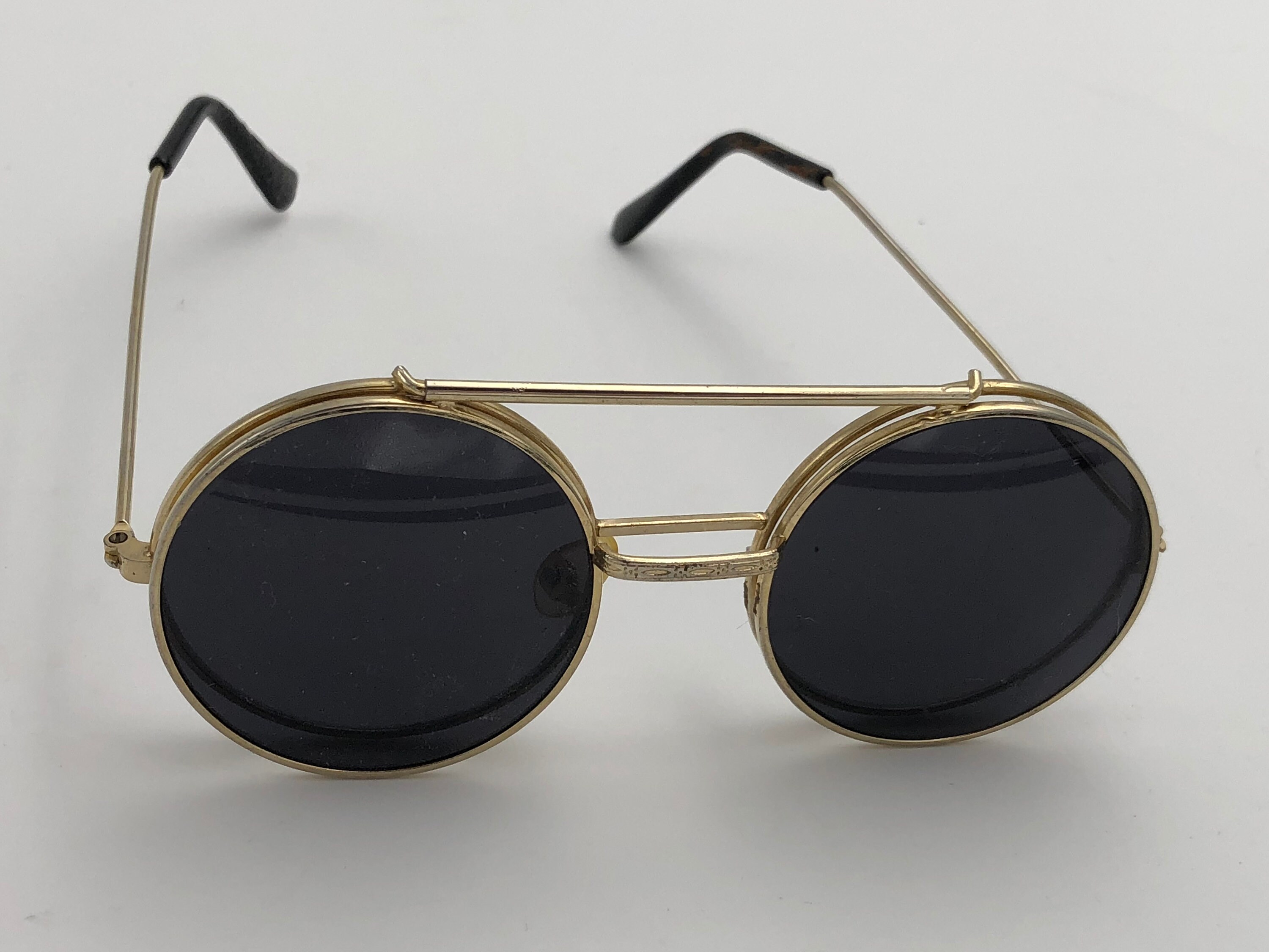 60s Round Glasses with Attached Sunglasses that raise up Etsy
