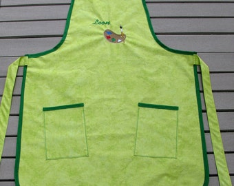 Children's apron or factory apron with name and/or motif in sizes 104 to 128 can be ordered, washable