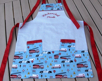 cute boy's apron with embroidered name