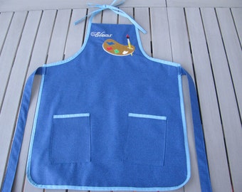 Children's apron or factory apron with name and/or motif in sizes 104 to 128 can be ordered, washable, personalized