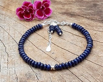 Lapis lazuli jewelry / lapis lazuli bracelet / blue bracelet / gift for good friend / lapis lazuli & 925 sterling silver