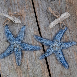 Blue fused glass Starfish
