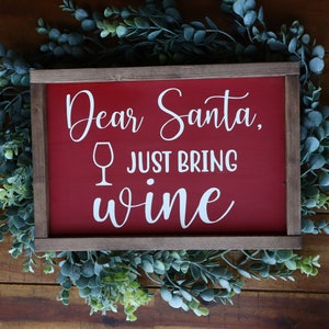 East of India Dear Santa Bring Wine Take Kids Wooden Sign Xmas Secret Santa Gift 
