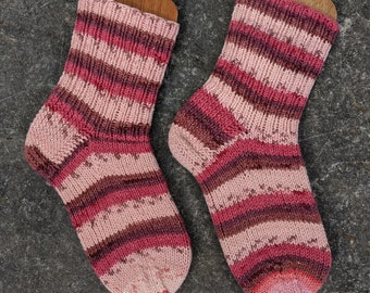 Handgestrickte Socken Strümpfe aus Baumwolle Sommersocken für Kinder Größe EU 24/25 - US 3,5-5 - UK 1,5 - 2,5