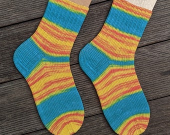 Handgestrickte Socken Strümpfe aus Baumwolle Sommersocken für Kinder Damen Größe EU 36/37 - US 5-6,5 - UK 3-4,5