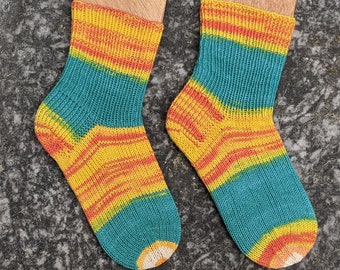Handgestrickte Socken Strümpfe aus Baumwolle Sommersocken für Kinder Größe EU 26/27 - US 8,5-10 - UK 8-9,5