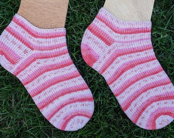 Handgestrickte Socken Sneakersocken aus Baumwolle Sommersocken für Kinder Damen Größe EU 36/37 - US 5-6,5 - UK 3-4,5