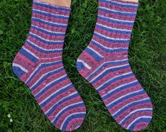 Handgestrickte Socken Strümpfe aus Baumwolle Sommersocken für Damen Größe EU 40/41 - US 8,5-9,5 - UK 6,5-7,5