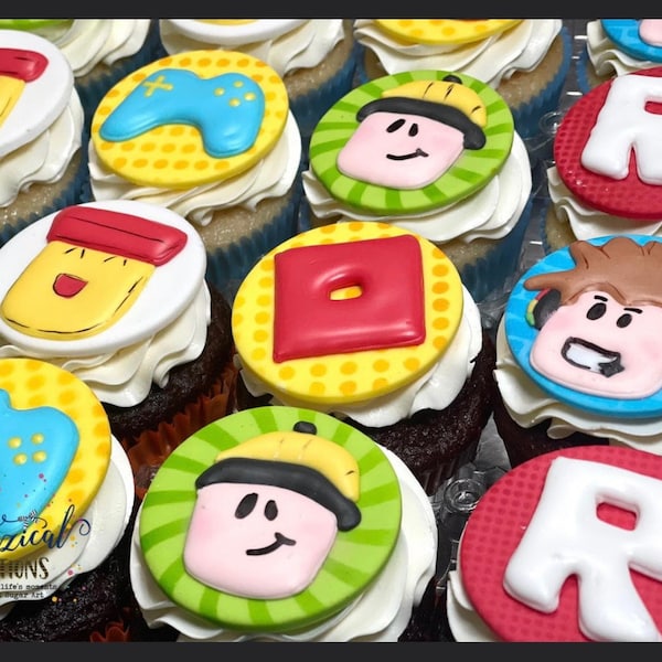 Roblox cupcake toppers, custom cupcake toppers, toppers, party cupcake toppers