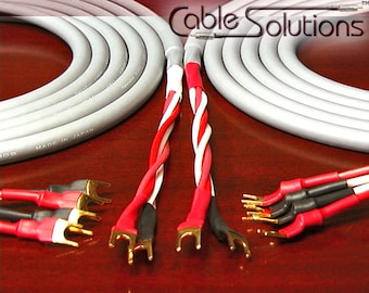 Canare 4S11 Star Quad Bi-Wire Speaker Cables with Vampire Wire Terminations, Stereo Pair, choice of lengths and terminations