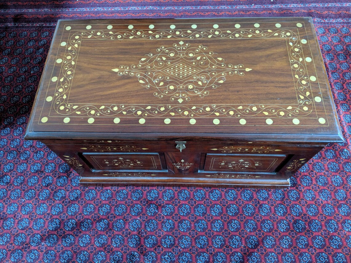 Brass Inlaid Rosewood Trunk pakistan Etsy