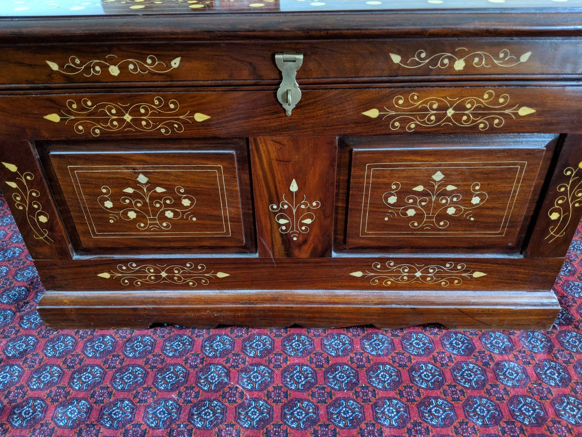 Brass Inlaid Rosewood Trunk pakistan Etsy