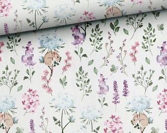 SMALL FLOWER Pattern cotton 100/% MEADOW Eco-print Printed Cotton Fabric Width 155cm 61