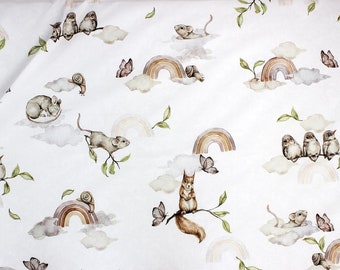 Woodland Retreat Animals Premium 100/% Premium Cotton Flannel Flannel Fabric By the yard