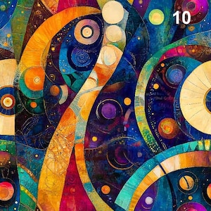 1 Meter Abstraktion Gustav Klimt Velours, Italienischer Samt, Velvetstoff, Velour Stoff, Digitaldruck-Samtstoff, Art Deco Stoff
