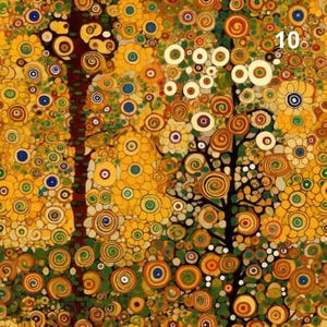 1 Meter Gustav Klimt Blumenmuster Velours, Italienischer Samt, Velvetstoff, Velour Stoff, Digitaldruck-Samtstoff, Art Deco Stoff