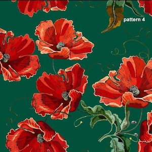 1 mètre Coquelicots, Fleurs des champs Tissu de velours italien, Velours d'ameublement, tissu d'ameublement, tissu de velours italien, impression numérique, largeur 142cm image 6