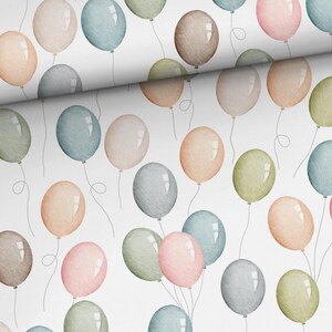 Tessuto di cotone premium con palloncini pastello, tessuto per bambini, tessuto per cucire biancheria da letto, tessuto per cucire vestiti, stampa digitale