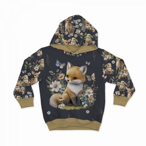 Forest kids animals Sweatshirt fabric, stretch Knitwear, French terry knit fabric, cotton knitwear, forest friends, woodland animals