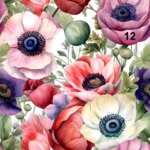 1 Meter Red poppies Italian Velvet Fabric, Upholstery Velvet, Digital Print, Velvet curtain, velvet pillow, Home Decor Fabric